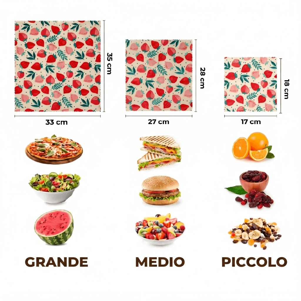 Tre misure: grande 35x33, medio 28x27, piccolo 18x17 cm