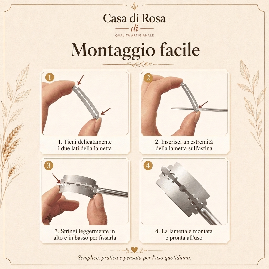 Montaggio facile della lametta in 4 passaggi