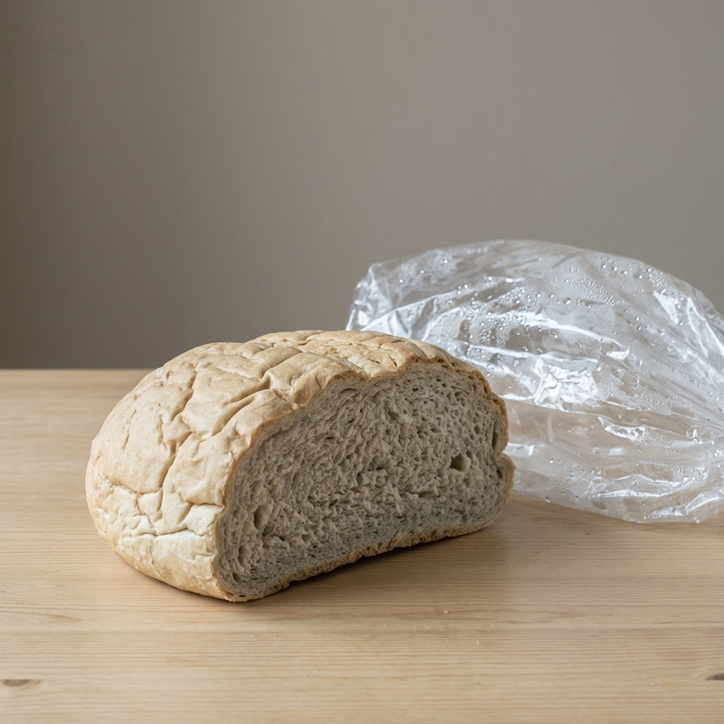 Pane conservato 5 giorni in un sacchetto di plastica
